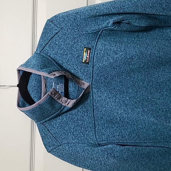 L.L.Bean quarter snap fleece sweatshirt size‎ small teal - Picture 8 of 12